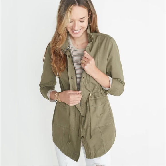 Marine Layer Elle Jacket Utility Hooded Cotton Military Outdoor Gorpcore Green S - Picture 2 of 13